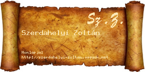 Szerdahelyi Zoltán névjegykártya